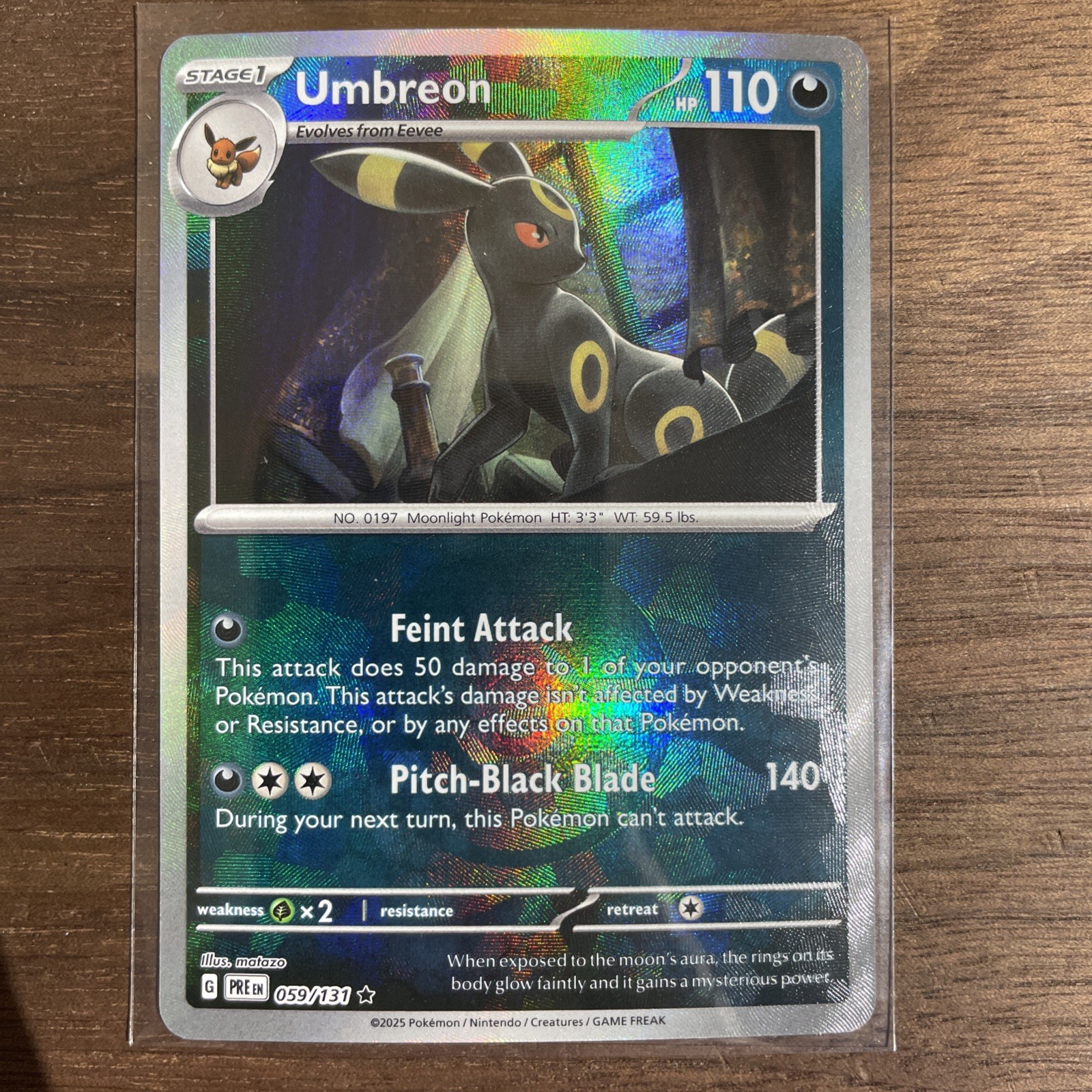 Pokemon Umbreon 059/131 Prismatic Evolutions Poke Ball Holo NM Condition