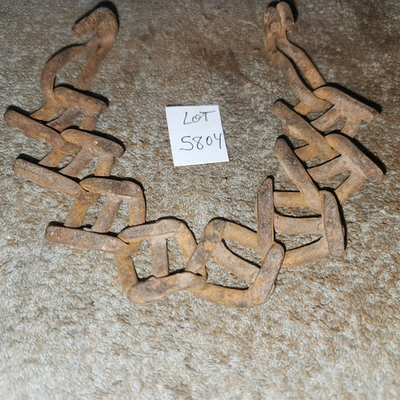#ad Vintage Rustic Rusty Country Farm Salvage Primitive Steampunk Art Hanger Chain $6.99
