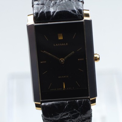 [Near Mint] SEIKO Lassale 5A50-5139 Black Tungsten Quartz Women's Watch JAPAN