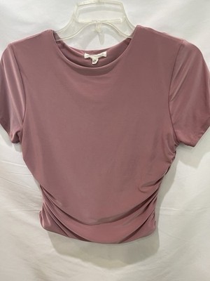 Moa Moa Cinched Waist Short Sleeve T-Shirt juniors Size Médium Pink