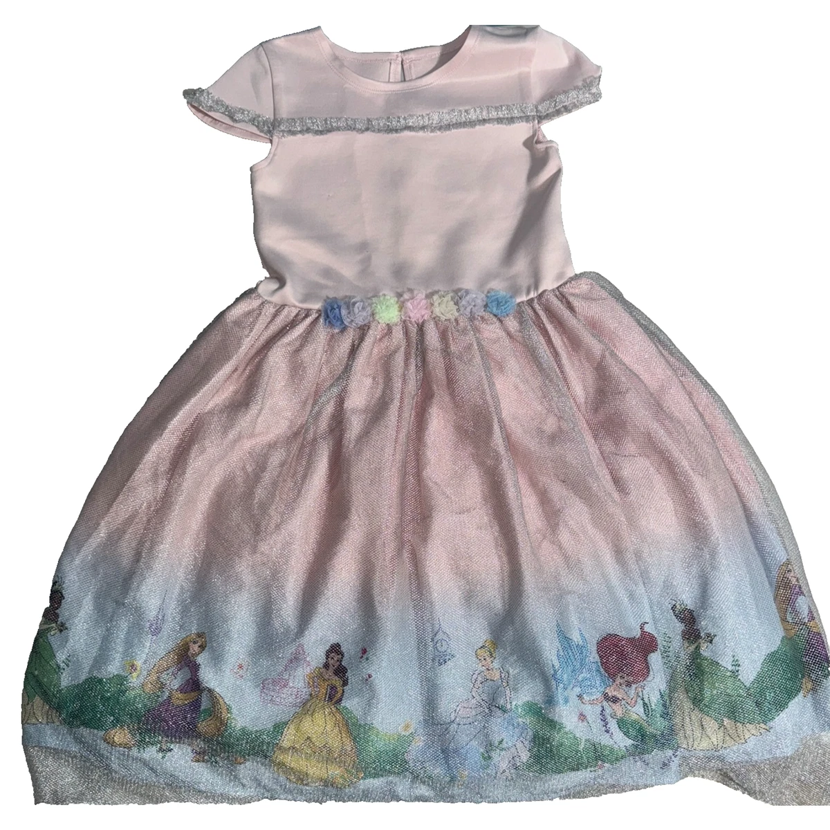 open lace back dress Sequins Princess Dress, Silver