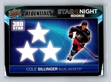 2021-22 Upper Deck Credentials #3SR-6 Cole Sillinger Columbus Blue Jackets