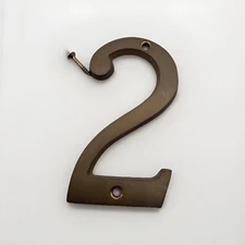 Solid Brass House 4In High Address Numbers - #2