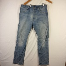 Levi  s 506 Jeans Men's 32x32 Comfort Straight Fit Light Wash Denim Blue Stretch