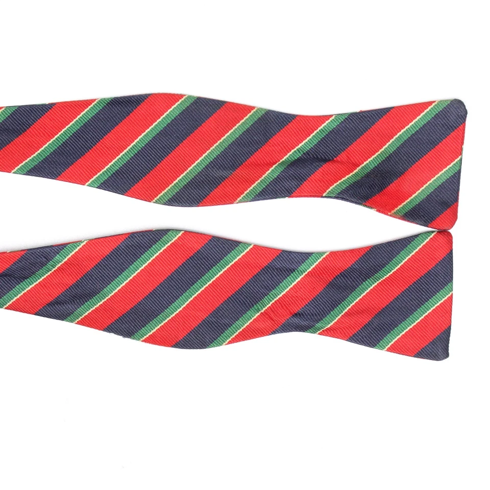 Pajarita de seda Robert Talbott de colección roja azul verde a rayas reloj de arena mariposa Foto 3 de 4