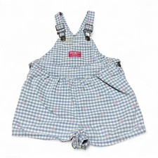 Vintage OshKosh B'Gosh Floral Gingham Shortalls Romper USA Size 3T Girls