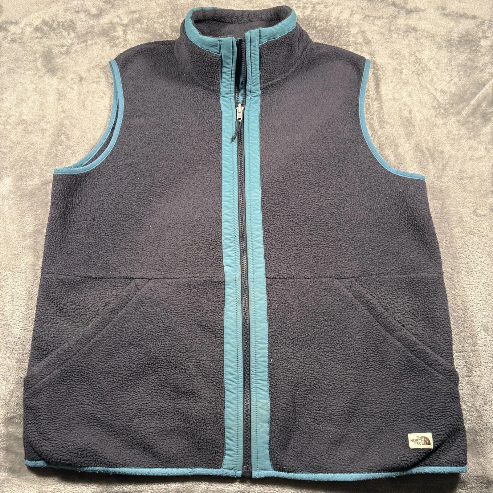 Vintage The North Face Fleece Vest Jacket Mens Large Gray Cozy Warm Mock Neck