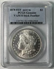 1878 8TF Morgan Dollar Hot 50 VAM 8 Stick Feather Unc PCGS Genuine