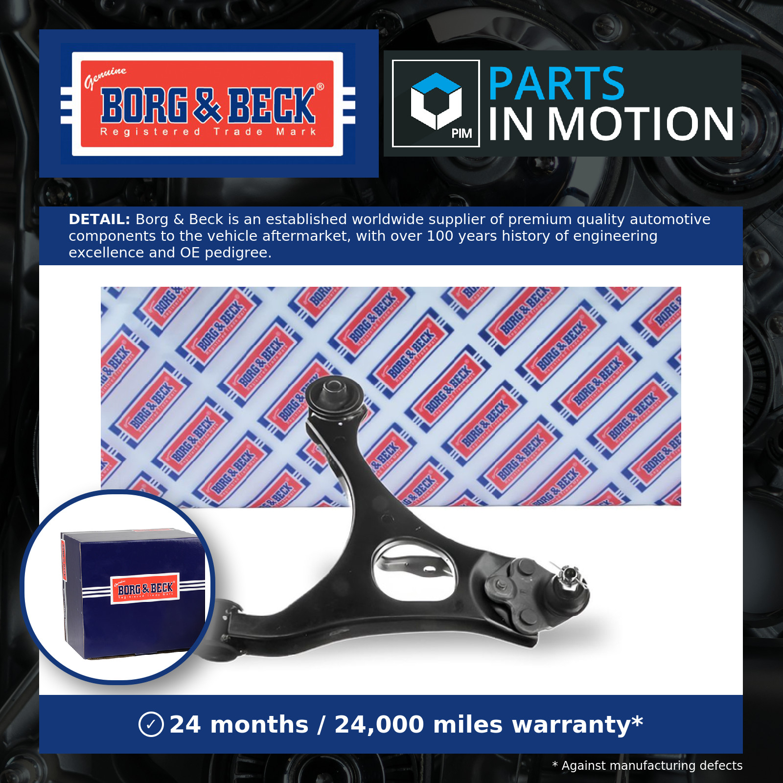 Wishbone / Suspension Arm BCA7328 Borg & Beck Track Control 51350SNAA03K Quality