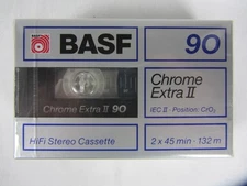 BASF Chrome Extra II 90 2-Pack Of HiFi Stereo Cassettes Vintage New Sealed
