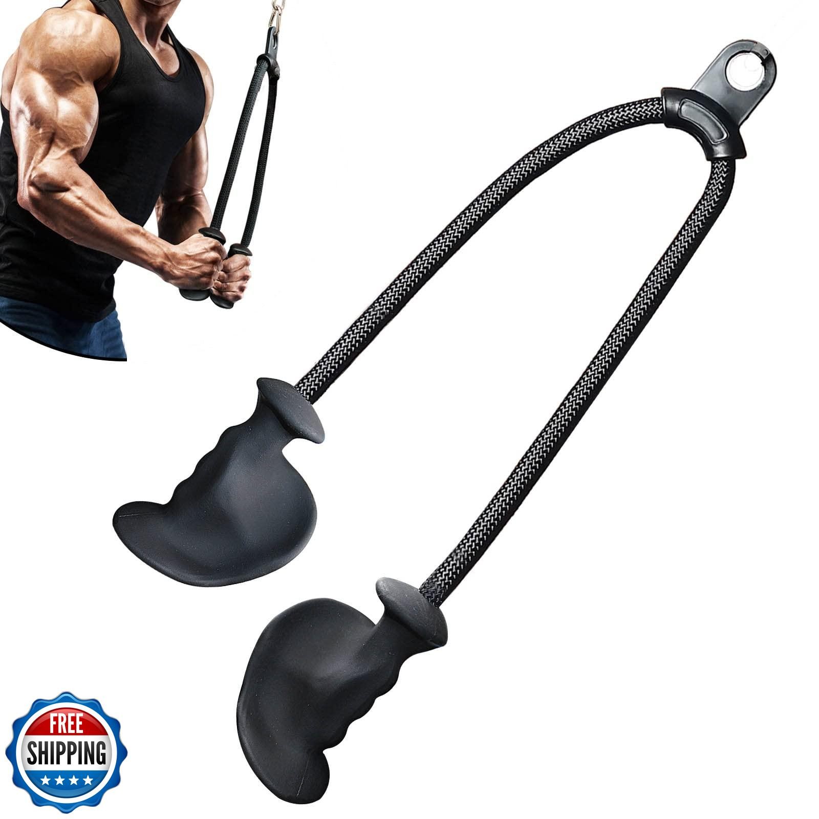 Accesorio ergonómico para tirar hacia abajo de cuerda de tríceps largos mejorado