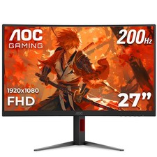 AOC C27G4H2 27" Curved Gaming Monitor, FHD 1920x1080, 1500R, 200Hz Refresh Ra...