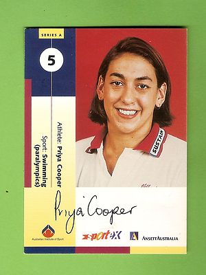 #D208.  ANSETT A.I.S.  CARD #5 - PRIYA COOPER , PARALYMPIC  SWIMMING