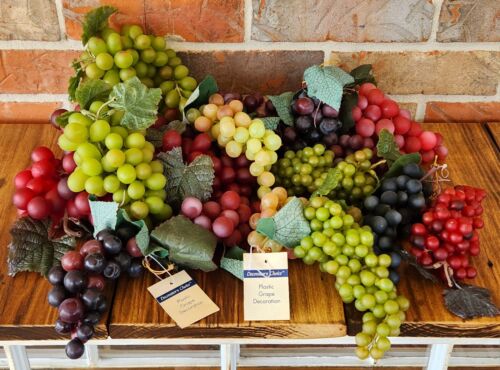 Decorative Grape Bunches Lot 18 Realistic Artificial Faux Plastic Rubber Fruit