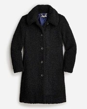 Nwt $278 J.crew Teddy Sherpa Coat Jacket Petite Black Sz Mp