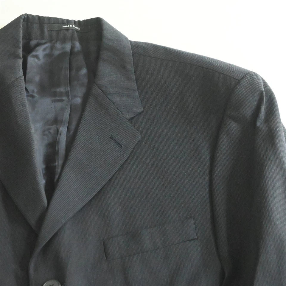 Brandini 42S 32x30 Azul Marino Rayas 100% Lana Hombre Chaqueta Pantalones Traje Foto 3 de 4