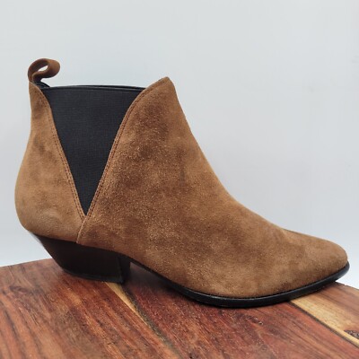 Diane Von Furstenberg Nadie Boots Womens Brown Suede Pointed Chelsea  Bootie