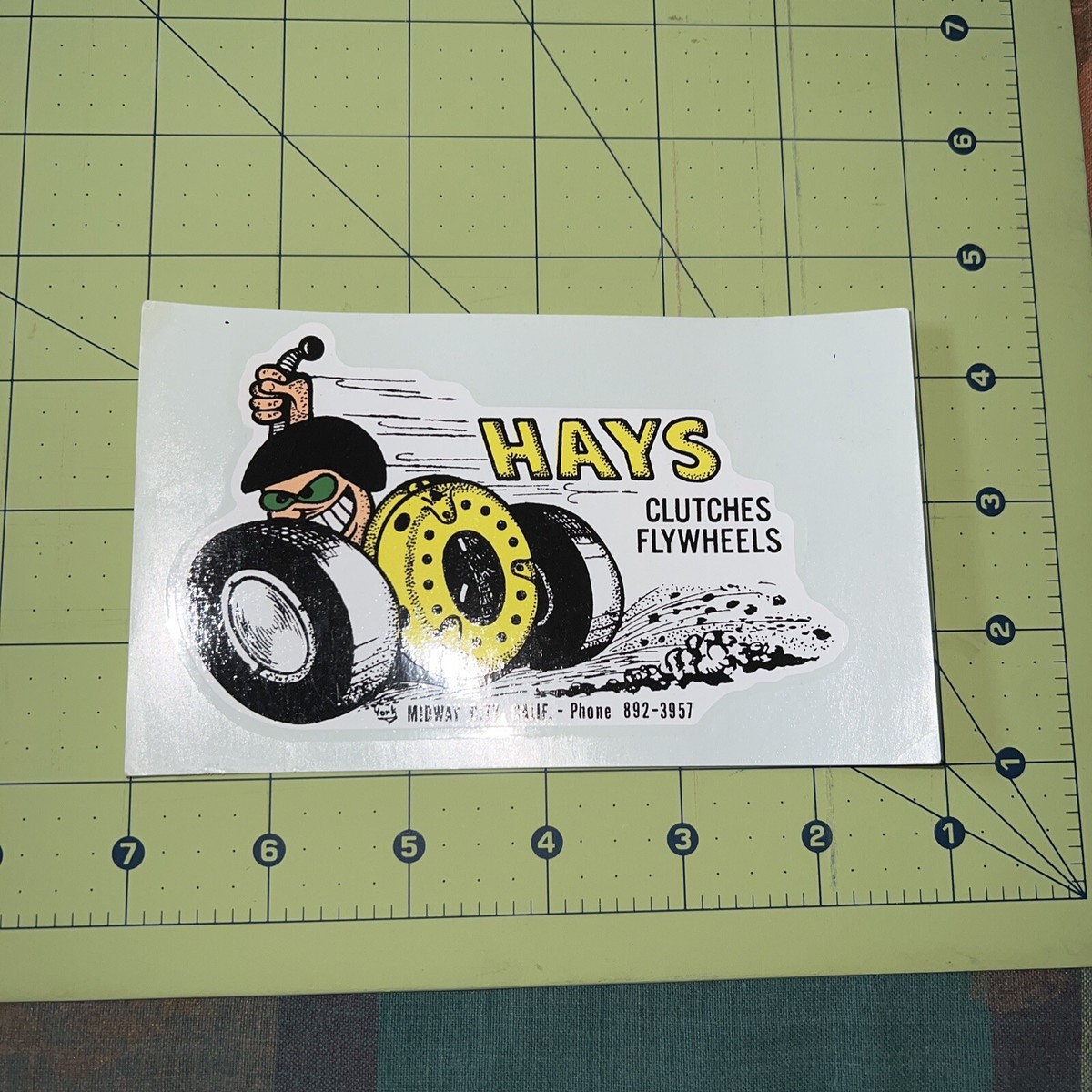 VINTage HAYS CLUTCH water DECAL Hot Rod DRAG Racing GASSER