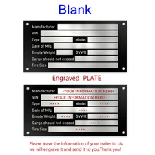 Custom Engraved Aluminium Plate 114mm x 57mm Identification Number ID TAG