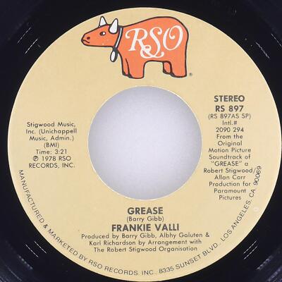 FRANKIE VALLI GARY BROWN Grease Movie RSO RS 897 VG+ 45 7'' 1978 Theme