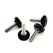 10-24 x 3/4" Knurled Thumb Screw T Bolts Black Round Clamping Knob #10