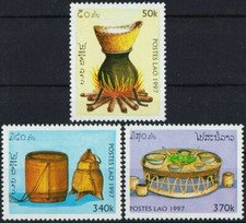 Laos 1997 Food Preparation Cooking Rice Fire Dishes Table Gastronomy Crafts MNH
