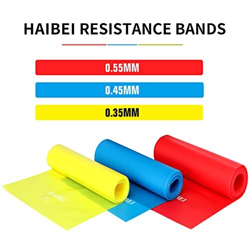 Resistance Bands Set 3 Packs Elastic Exercise Bands for Physical Therapy Tens...