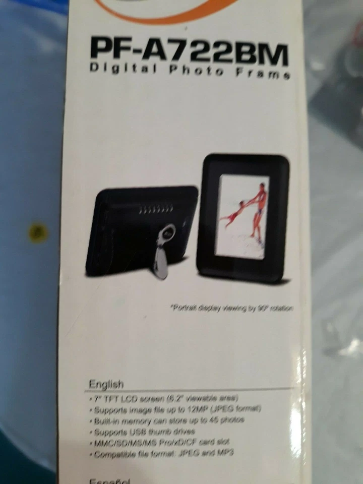 PF-A722BM Digital Photo Frame  7" frame  MP3 Music Holds 45 JPEG Pictures - Image 2 of 3