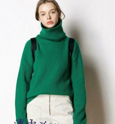 High Neck Knitted Cashmere Sweater Chic 