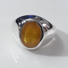 Natural Yellow Sapphire Ring Astrological Handmade Ring For Unisex 925 silver