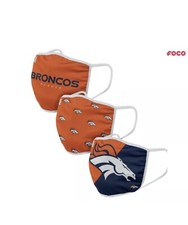 Denver Broncos reusable face Mask 3 pack brand new