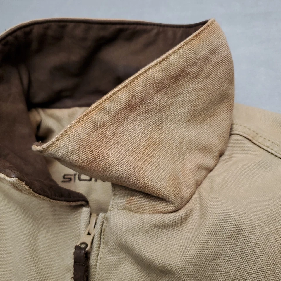 Chaqueta de Trabajo Stormtech Para Hombres XL Marrón Camionero 50% Lana Franela Manta Forrada Tareas Foto 4 de 4