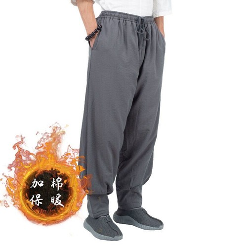 Buddhist Monk Pants Shaolin Kung Fu Pants Autumn Winter Trousers Tai Chi Trouser - Picture 25 of 27