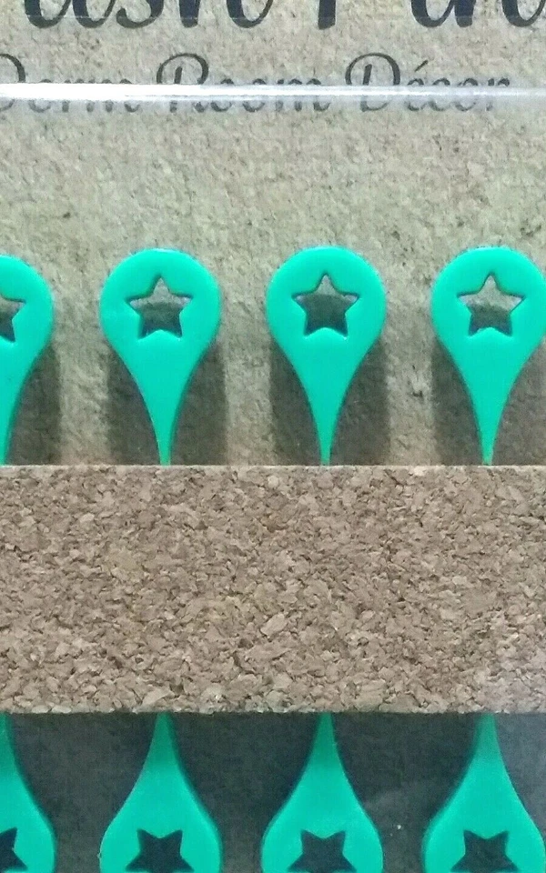 Teardrop Star PUSH PIN Teal Green Cork Board Home Office Dorm Teacher School 8ct - Image 3 of 4