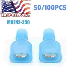 Nylon Male Insulated Wire Terminal Spade Crimp Connector 16-14 Gauge Blue