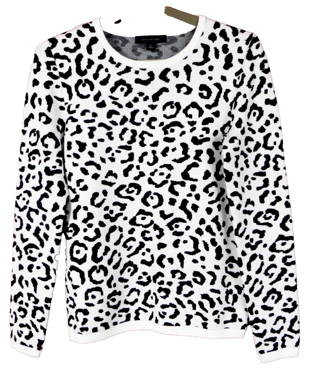 La mujer Ann Taylor Viscosa Suéteres Para Mujer Estampado Animal