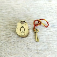 Oryginalna mosiężna kłódka PD67 lata 1950. 5 dźwigni islamski półksiężyc gwiazda