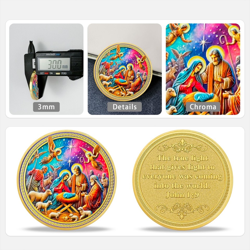 New Jesus Religious Challenge Coin John 1:9 Religious Token Christian ...