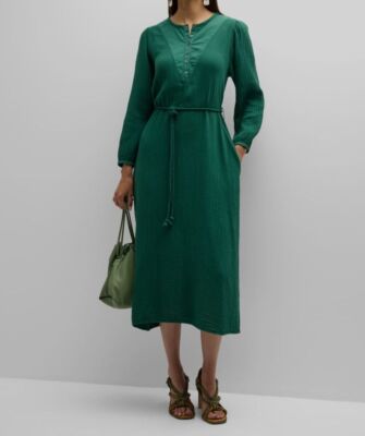 green emerald velvet dress Xirena Women's Marlowe Striped Belted Shirtdress - Clover Stripe main image 0