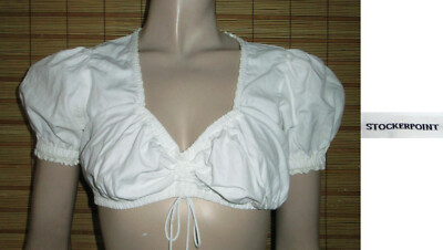 WEISSE DIRNDLBLUSE - TRACHTENBLUSE - SPITZE - COTTON/POL. - STOCKERPOINT - GR.36
