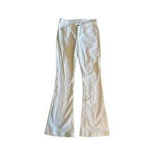 Women 27 Goldsign Clio White Flare Leg Denim Jeans Pants Mid-Rise USA-Made