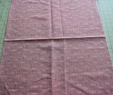 2891 Large piece antique 1880's cotton fabric, pinky red with white clouds