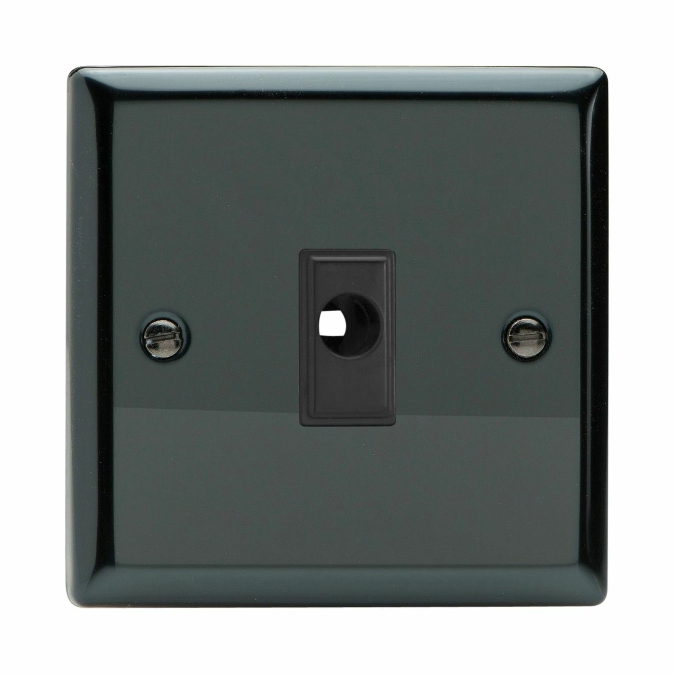 Varilight XIFOB Classic Iridium Black 1 Gang 16A Flex Outlet Plate