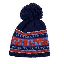 Vtg Wigwam Summit Beanie Wool Blend Pom Ski Winter Toboggan Knit Cap OS Made USA