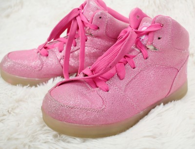 Light Up LED Pink Sneakers Flashlight Rechargeable Color Changing