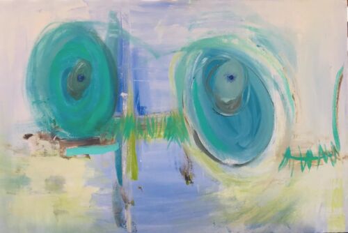 Original Abstract Art 24" x 36" Signed Acrylic Painting on Canvas - Picture 3 of 6