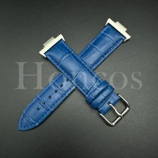 Genuine Leather Alligator Watch Strap Fits for Tissot PRX Clasp + Adapter L/Blue
