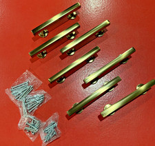 Lot of 7 Cabinet Pull Brass with Hardware Hea...