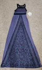 Athleta Rio Maxi Dress Womens Size XS Boho Beach Purple Navy Racerback NWT $108