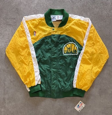 Seattle SuperSonics Vintage 90s Champion Nylon Zip Up Coaches Jacket Small NOS